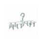 QKKstore Hanger Organizer Multi Function 12 Clips Collapsible Windproof Clothes Hanger Underwear Socks Home Drying Rack Wardrobe Storage,Blue