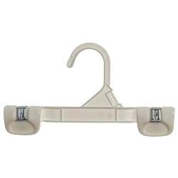 Mainetti 1004 White All Plastic Hangers with Sturdy Plastic Non-Slip Clips, Great for Pants/Skirts/Slacks/Bottoms, 8 Inch (Pack of 10)