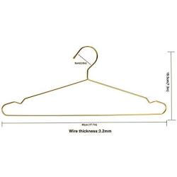 Nature Smile 45CM Mens Heavy Duty Metal Hangers, Space Saving Wire Hangers, Metal Clothes Hangers, Coat Hanger, Standard Suit Hangers Ideal for Everyday Use, 10 Pack, Gold