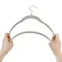 Anya Nana 100Pcs Gray Hangers Velvet for Clothes Dress Suit Shirt Pants Hangers Flocked Plastic Skirt Hanger AN2049