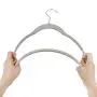 Anya Nana 100Pcs Gray Hangers Velvet for Clothes Dress Suit Shirt Pants Hangers Flocked Plastic Skirt Hanger AN2049