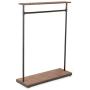 MyGift 60-Inch Rustic Industrial Wood & Pipe Design Freestanding Coat Rack, Retail Garment Display Stand