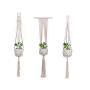 Flosky 3pcs Handmade Macrame Plant Hanger Hanging Basket Pot Holder Indoor Outdoor Rope