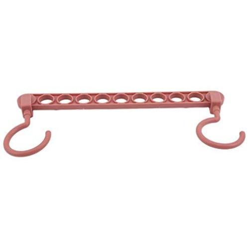 WEIHEEE Multi-Function Folding Hanger a Space Saving Hanger Clothes Home Bedroom Storage Shelf,(Dark) red
