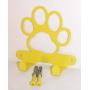 Dog Leash Hook Hanger. Dog Paw. Bright Yellow Color. Made in USA. Solid Steel. Screws Included.