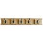 NIKKY HOME Coat Rack Hanger Wall Mounted Movable Dual Hooks 5 Hooks, Natural Color