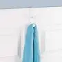 iDesign Over the Door Plastic Dual Hook Hanger for Coats, Jackets, Hats, Robes, Towels, Ideal for Bathroom, Bedroom, Mudroom, Set of 3, White