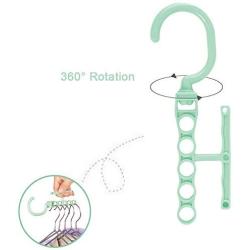 Rotatable Plastic 5 Circle Multilayer Windproof Clothes Hanger Organizer Fixed Holder Storage Racks Buckle Hanger Anti-Slip Home 10pcs Random Color