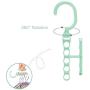 Rotatable Plastic 5 Circle Multilayer Windproof Clothes Hanger Organizer Fixed Holder Storage Racks Buckle Hanger Anti-Slip Home 10pcs Random Color
