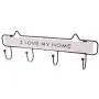 RUZYY Wall Mounted Clothes Hanger 4 Hooks Hat Key Holder Laundry Coat Rack Hanging Storage Shelf for Home - White