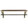 MyGift Wood & Antique Bronze-Tone Metal Wall Mounted Floating Shelf with Garment Hanger Rod