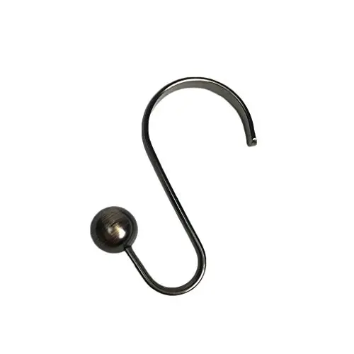 Gankmachine 12pcs Anti-Rust Decorative Curtain Hooks Iron Ball Bathroom Shower Rod Rolling Hanger Hanging Curtain Hook Ring Gankmachine 12pcs Anti-Rust Decorative Curtain Hooks Iron Ball Bathroom Shower Rod Rolling Hanger Hanging Curtain Hook Ring
