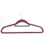 Mydadz Plastic Flocking Clothes Hangers with Rail Wine Red 10pcs