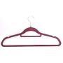 Plastic Flocking Clothes Hangers - Suit Hangers (10-Pack,17.71 x 0.2 x 9.65 in) Swivel Hook with Rail Strong and Durable Clothes Hangers Hold Up-to 10 Lbs, for Coats, Jackets, Pants, Wine Red