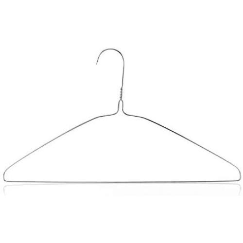 HANGERWORLD 50 Silver 16inch Metal Wire 13 Gauge Clothes Coat Garment Pants Bar Hangers