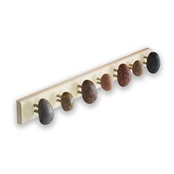 Beach stone Towel Rack - Stone towel hooks - Towel holder - Wall clothes hanger with 7 stones