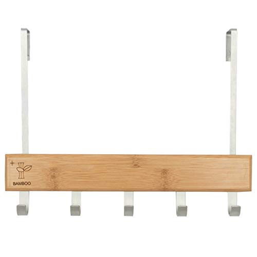 Over The Door Hook Hanger, Heavy Duty Organizer Rack for Coat, Towel, Bag, Robe and Keys (5 Hooks) (Color : True Color)