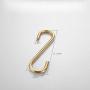 S Hooks 3 PCS for Hanging,Brass Hook Hangers for Kitchen Bathroom Heavy Duty,Brushed Gold