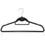 HANGERWORLD 20 Black 18inch Flocked Velvet Non Slip Coat Clothes Garment Hangers Trouser Accessory Bar Multi Hook