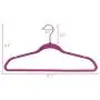 Quality Plastic Non Velvet Non-Flocked Thin Compact Hangers 360 Degree Swivel Hook (Pink Color, 50)