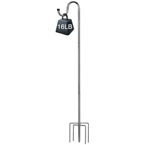 COCONUT Shepherds Hook,62 Inches Shepherds Hook with 5 Prongs Base Stainless Steel Adjustable Garden Hanging Holder for Bird Feeders Lanterns Planting Hanger Weddings Decor, Silver COCONUT Shepherds Hook,62 Inches Shepherds Hook with 5 Prongs Base Stainless Steel Adjustable Garden Hanging Holder for Bird Feeders Lanterns Planting Hanger Weddings Decor, Silver