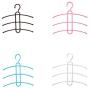 10pcs Random Color Plastic Cloth Hanger Space Saver Non-Slip Hook Clothes Holder Drying Rack Clothing Organizer 3 Layers Fish Bone Shaped