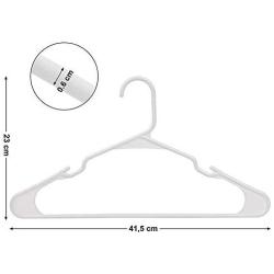 SAASNY Premium Quality Plastic Standard Hangers,20 X Plastic Adult Clothes Hangers Coat Hangers White Colour Strong Plastic Clothes (41.5 cm Wide) Ideal For Delicate Cloth Hanger For Coat,Jacket,Shirt