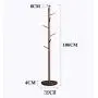 Y.H.Valuable Coat Racks Standing Coat Rack Clothes Wooden Stand Hooks Clothes Stand Tree Storage Hanger Disc Base Tree-Shaped Rack Hooks for Umbrella Hat Entryway Furniture (Color : Brown)