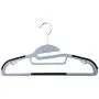 Popular Design Products 50 pc Premium Quality Easy-On Clothes Hangers - Grey with Dark Blue Non-Slip Pads - Space Saving Thin Profile - for Shirts, Pants, Blouses, Scarves - Strong Enough for Coats