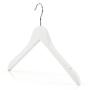 HANGERWORLD 5 White 17.7inch Wooden Notched Coat Clothes Garment Top Hangers Metal Swivel Hook HANGERWORLD 5 White 17.7inch Wooden Notched Coat Clothes Garment Top Hangers Metal Swivel Hook