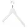 HANGERWORLD 5 White 17.7inch Wooden Notched Coat Clothes Garment Top Hangers Metal Swivel Hook