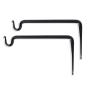 Wall Mounted Hand Forged Straight Wrought Iron Hanging Coat Hook Hanger Rustic Vintage Style Bracket Set of 2