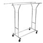 AyaMastro Adjustable Rolling Garment Rack Double Rail Cloth Hanger w/Extensible Rod with Ebook