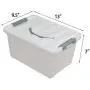 Saedy 14 Quart Latching Box, Great Funtionality Plastic Storage Bin with Lid, Clear Transparent Boxes with Handles