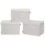STORAGE MANIAC Canvas Storage Boxes with Lid, Folding Basket Organizer Bin, Bamboo Style, 3-Pack, Large STORAGE MANIAC Canvas Storage Boxes with Lid, Folding Basket Organizer Bin, Bamboo Style, 3-Pack, Large