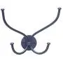 RTZEN Decorative Wall Mount Hanger | Double Wrought Iron Hook for Hat, Coat, Clothes, Towel, Robe | Black Metal Jacket Hanging Hooks Rack | Handmade Décor