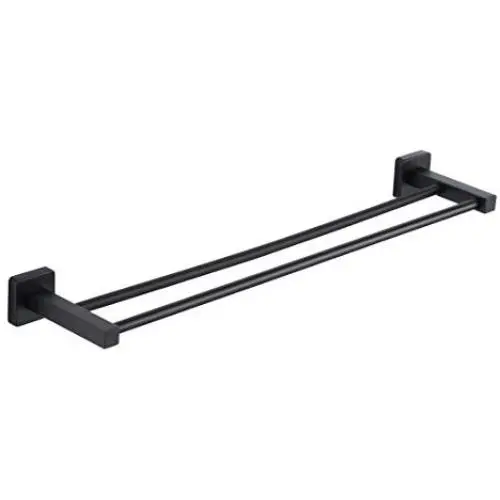 KTY Bathroom Double Towel Bar SUS 304 Stainless Steel Bath Wall Shelf Rack Hanging Towel Dual Hanger Contemporary Style, Black Finish KTY Bathroom Double Towel Bar SUS 304 Stainless Steel Bath Wall Shelf Rack Hanging Towel Dual Hanger Contemporary Style, Black Finish