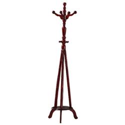 Safe and Practical Birch Coat Rack, Living Room Bedroom Assembled Wooden Clothes Rack, Floor-Standing Vertical Hanger, 45 180 cm Redwood Color