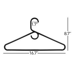 Neaties American Made Black Heavy Duty Plastic Hangers, Plastic Clothes Hangers Ideal for Everyday Use, Clothing Standard Hangers, 24pk