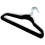 Chic Lovery 4289 Black 10 Pcs Non Slip Clothes Hangers Suit Shirt Trousers Pants Dress Coat Jacket Sweater Velvet ABS Nylon Chrome Plated Steel Home Car Closet Cabinet Garment Condo Hotel Dorm Resort