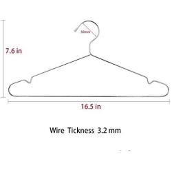 Wire Hangers 30 Pack Stainless Steel Strong Metal Clothes Hangers 16.5 inch-Clothing Stretcher