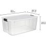 STERILITE 19909804 116 Quart/110 Liter Ultra Latch Box, Clear with a White Lid and Black Latches