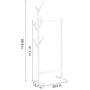 LANGRIA Single Rail Bamboo Garment Rack with 8 Side Hook Tree Stand Coat Hanger and Four Stable Leveling Feet for Jacket, Umbrella, Clothes, Hats, Scarf, and Handbags (White)