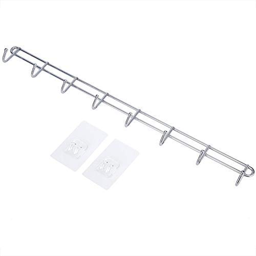 Woyisisi Clothes Hanger Wall Mounted 8 Hooks Hat Keychain Laundry Rack Hanger Storage Shelf Home(White)