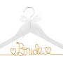 Ella Celebration Bride to Be Wedding Dress Hanger, White Wooden and Orange Wire Bridal Hangers for Brides (White with Orange)