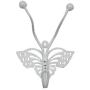 Indianshelf Handmade 2 Artistic Vintage White Metal Butterfly Wall Hooks Hangers/Key Hooks for Clothes
