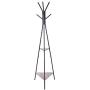 Pratcgoods Entryway Coat Rack Stand Coat Tree Hall Free Standing Industrial Hall Tree Floor Coat Rack Clothes Hanger with 2 Shelves for Bedroom Office Hallway Entryway