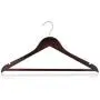 HANGERWORLD 10 Mahogany 17.7inch Wooden Notched Coat Clothes Garment Non Slip Inlaid Pants Bar Hangers HANGERWORLD 10 Mahogany 17.7inch Wooden Notched Coat Clothes Garment Non Slip Inlaid Pants Bar Hangers