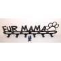 Dog Leash Wall Hanger Hook Holder Fur Mama Gloss Black Handmade in USA