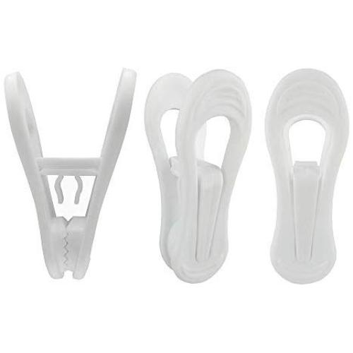 Kadiss Hanger Clips 30 Pack, Multi-Purpose Hanger Clips for Hangers, White Finger Clips for Plastic Clothes Hangers, Pants Hangers Clips